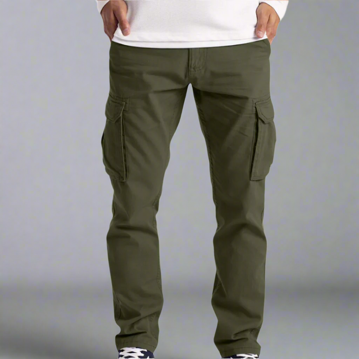 Mens Cargo Trousers Cotton -Stretch Relaxed Fit - BritishMode
