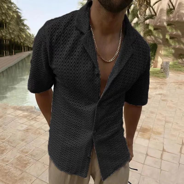 Mens Crochet Shirt Open Knit Lightweight Fit