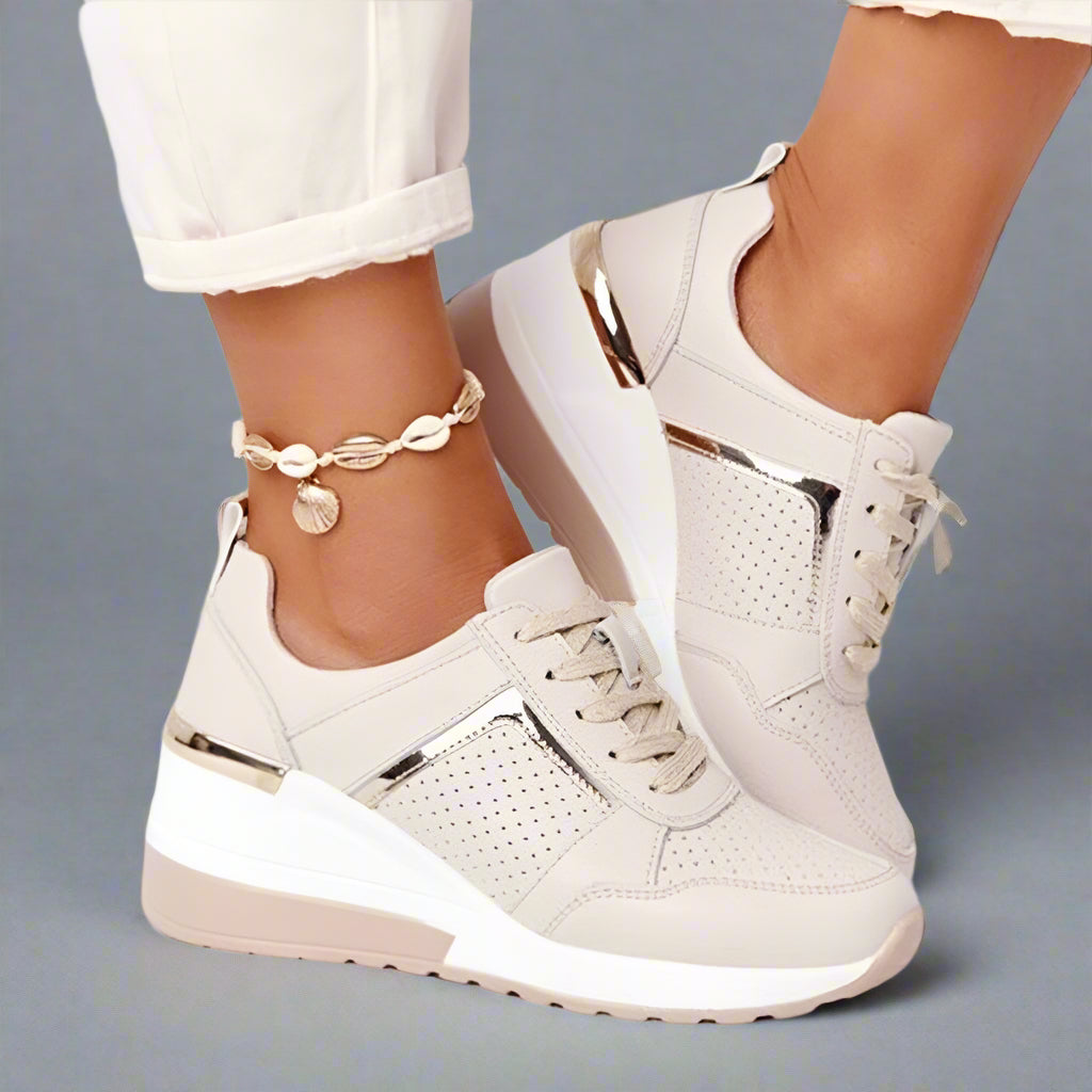 Womens Wedge Sneakers Platform Comfortable Fit - BritishMode