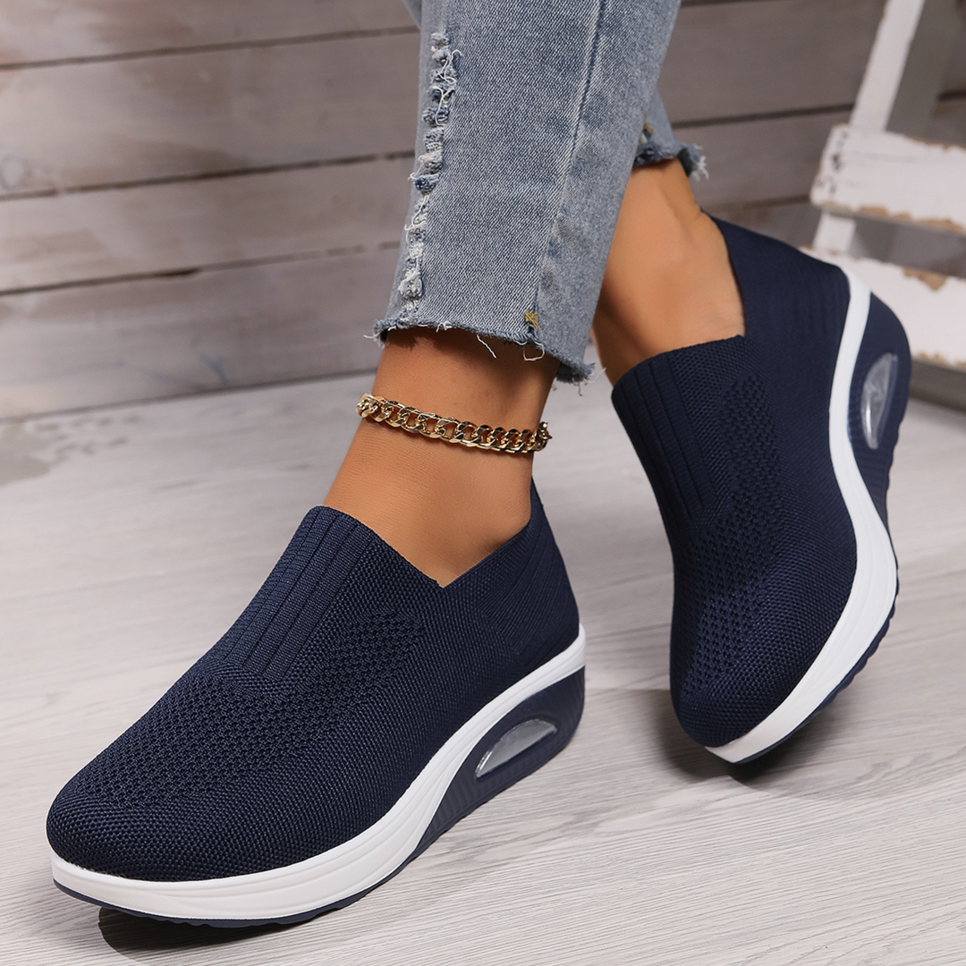 Womens Orthopedic Slip-On Shoes Mesh Air Sole Platform