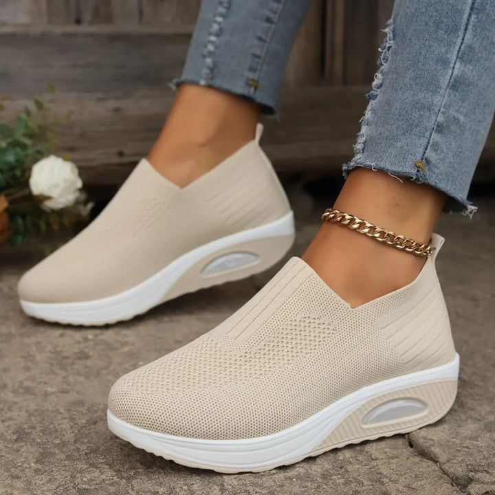 Womens Orthopedic Slip-On Shoes Mesh Air Sole Platform