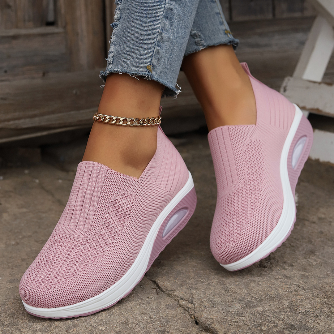 Womens Orthopedic Slip-On Shoes Mesh Air Sole Platform