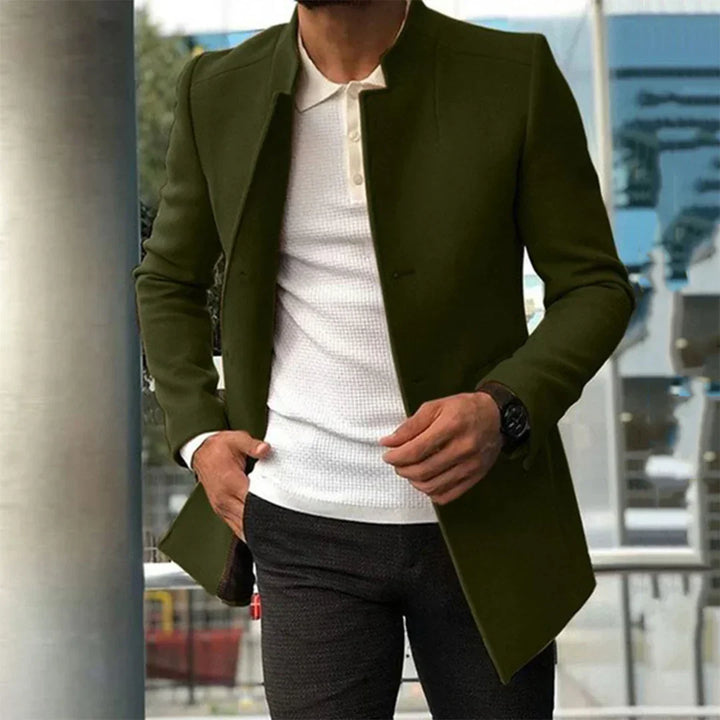Mens Overcoat Dense Blend Structured Fit Warmth Retention