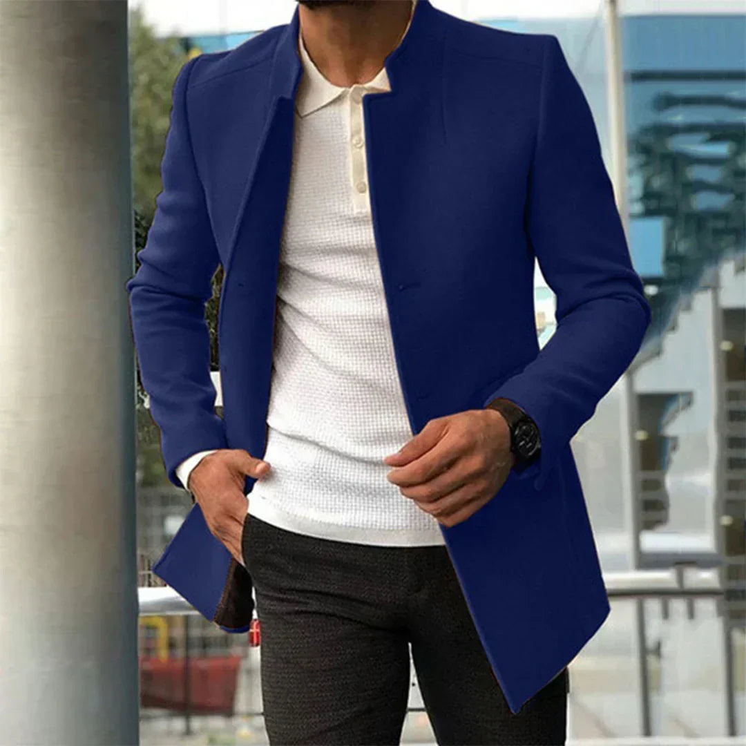 Mens Overcoat Dense Blend Structured Fit Warmth Retention