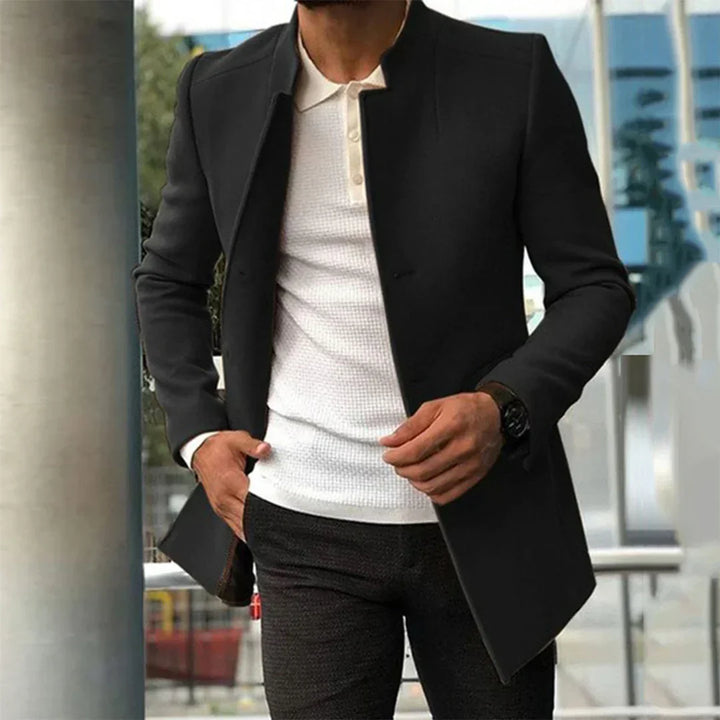 Mens Overcoat Dense Blend Structured Fit Warmth Retention