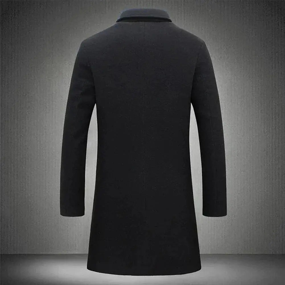 Mens Overcoat Durable Blend Tailored Fit Lined Warmth