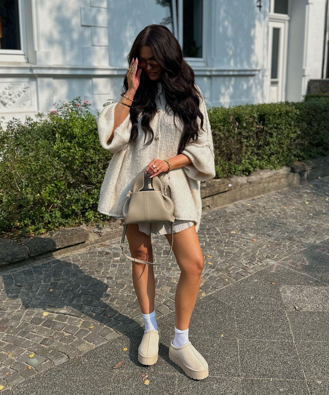 Womens Oversized Knit Cardigan Relaxed Fit