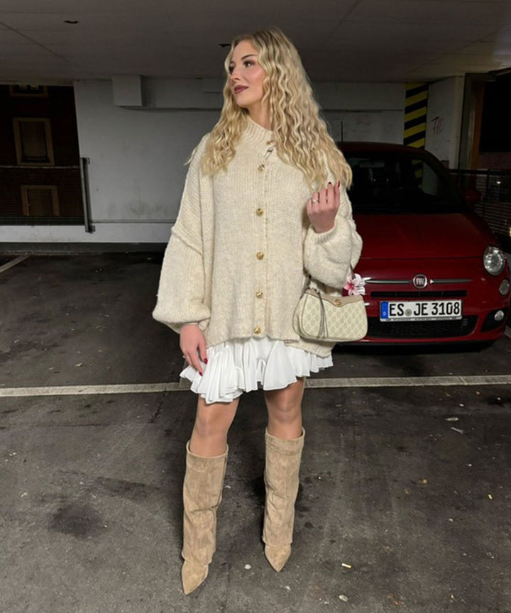 Womens Oversized Knit Cardigan Relaxed Fit