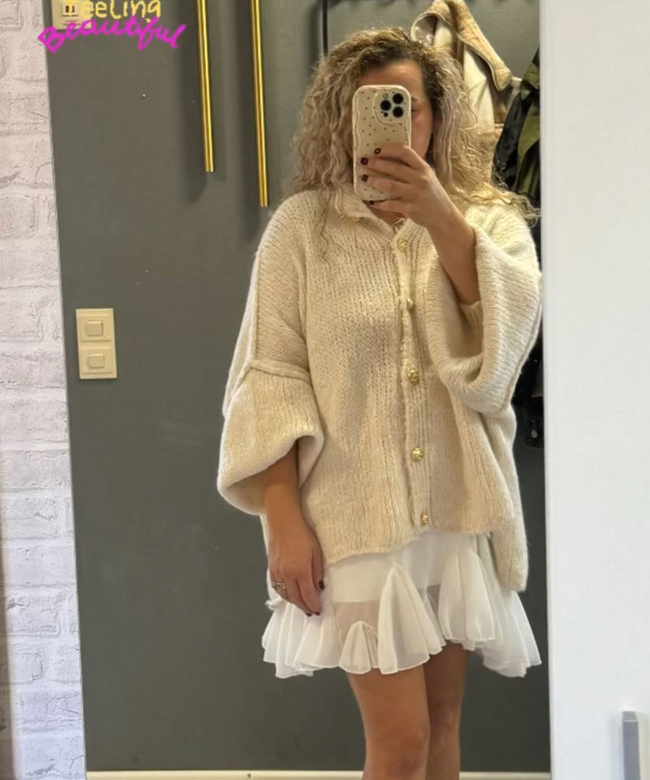 Womens Oversized Knit Cardigan Relaxed Fit