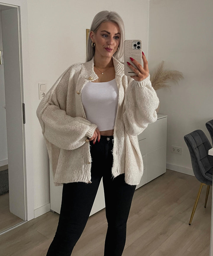 Womens Oversized Knit Cardigan Relaxed Fit