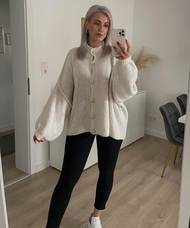 Womens Oversized Knit Cardigan Relaxed Fit