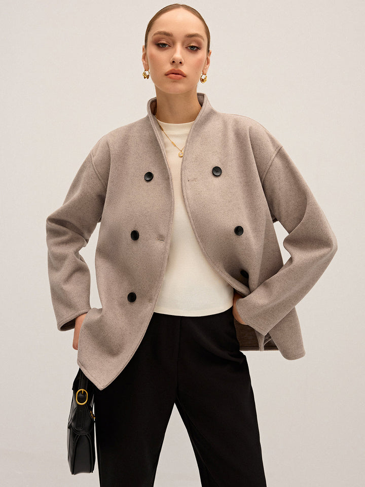 Womens Oversized Button-Down Jacket Timeless Style - BritishMode