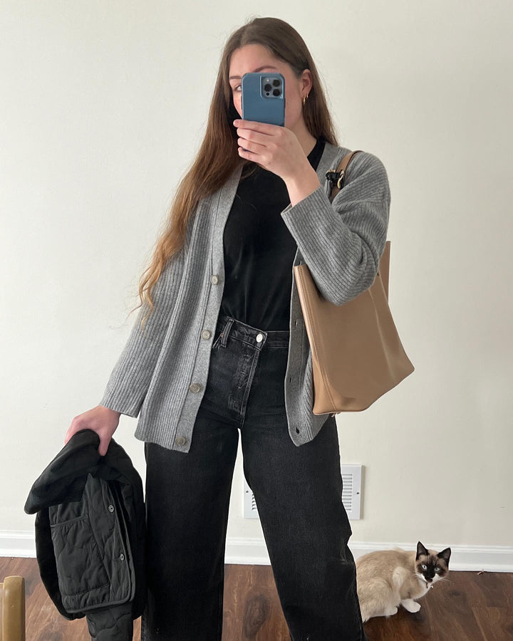 Womens Oversized Cardigan with Button Detail Relaxed Fit