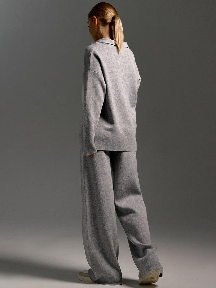 Womens Wide Leg Pants Set Relaxed Fit