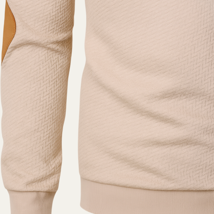 Mens Knit Sweater High Collar Contrast Detail