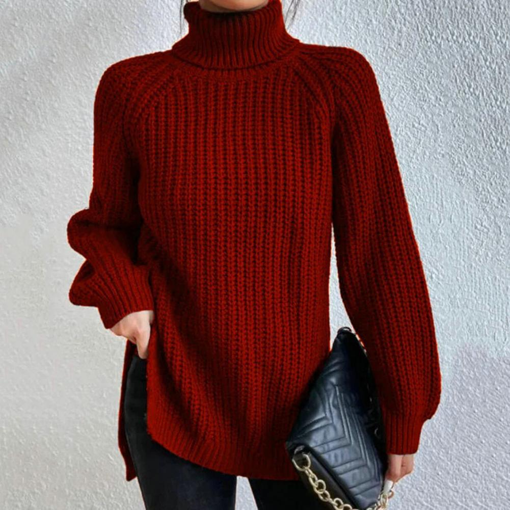 Womens Turtleneck Sweater Knit Cozy Fit