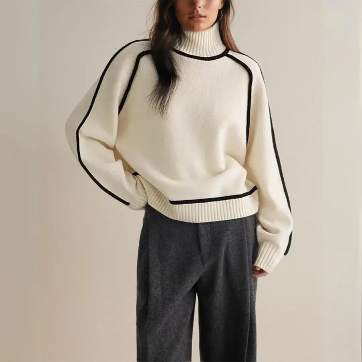 Womens Turtleneck Sweater Elegant Knit - BritishMode