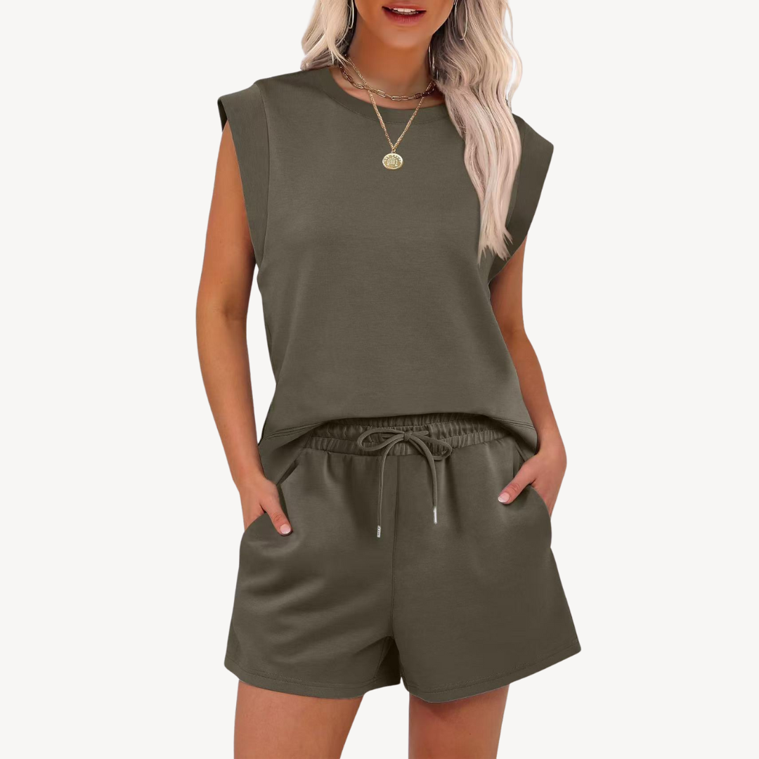 Womens Cotton Shorts Set Casual Fit