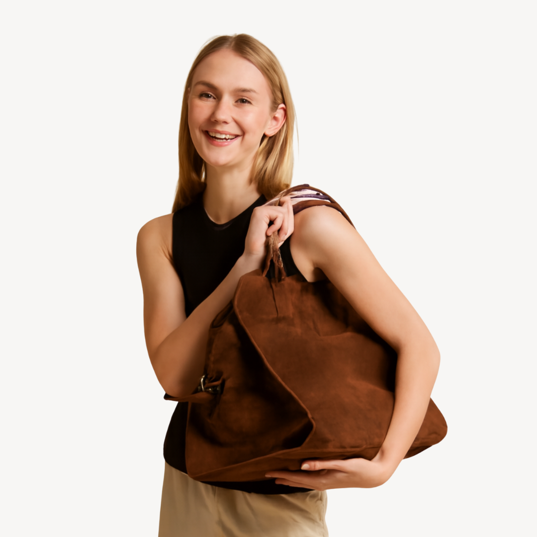 Womens Tote Bag Suede Leather