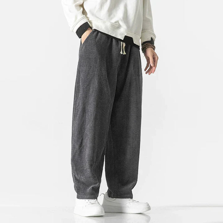 Womens Loose Corduroy Blend Pants Wide Leg Drawstring Waist
