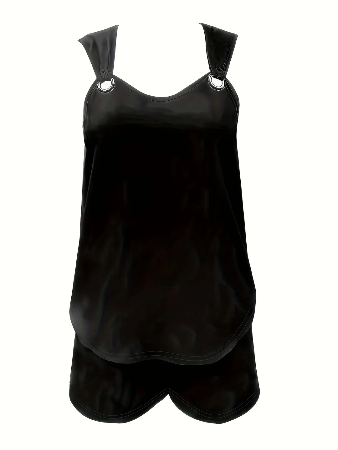 Womens Sleeveless Romper with Ring Strap and Pockets