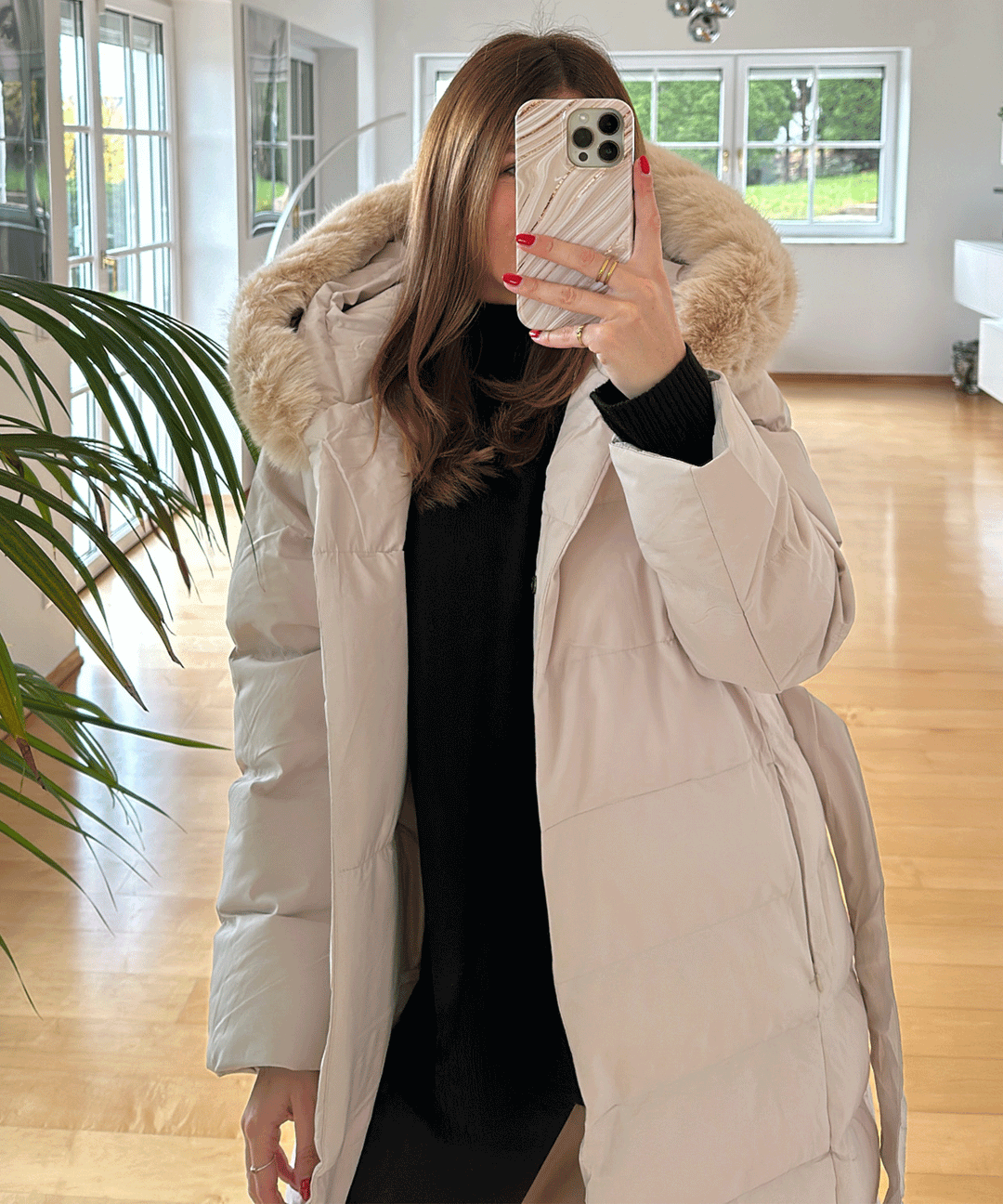 Womens Parka Jacket with Hooded Design
