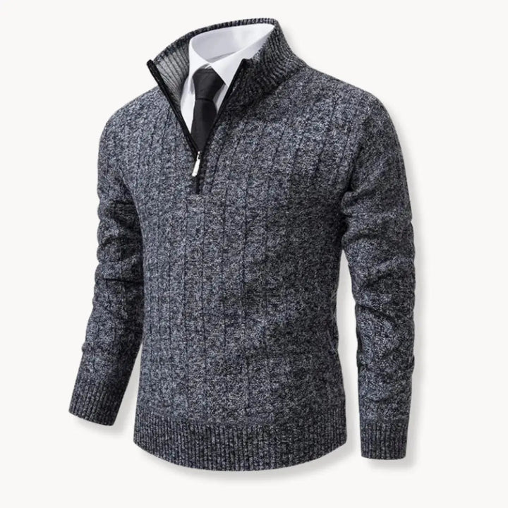 Mens Performance Sweater Quarter-Zip Flexible Fit