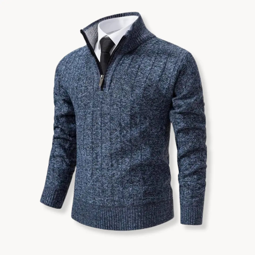 Mens Performance Sweater Quarter-Zip Flexible Fit