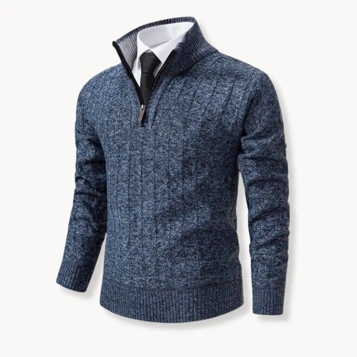 Mens Performance Sweater Quarter-Zip Flexible Fit