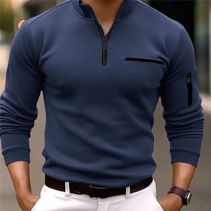 Mens Quarter Zip Polo Shirt - BritishMode
