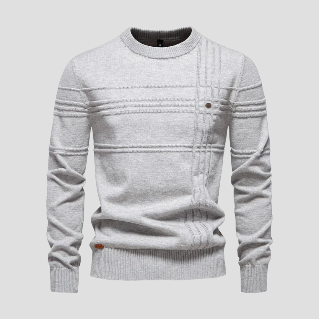 Mens Knit Sweater Geometric Pattern Regular Fit - BritishMode