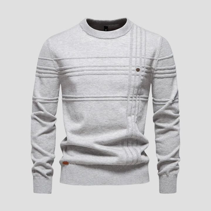 Mens Knit Sweater Geometric Pattern Regular Fit - BritishMode