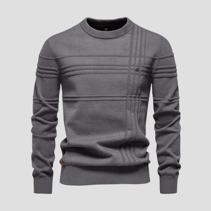 Mens Knit Sweater Geometric Pattern Regular Fit