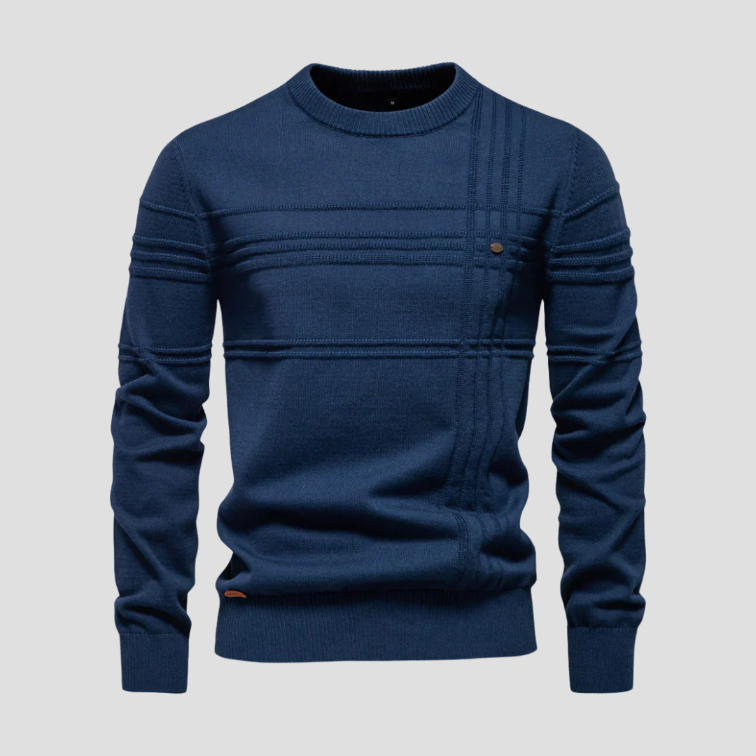 Mens Knit Sweater Geometric Pattern Regular Fit