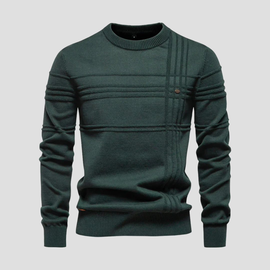 Mens Knit Sweater Geometric Pattern Regular Fit