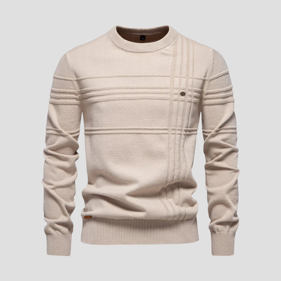 Mens Knit Sweater Geometric Pattern Regular Fit