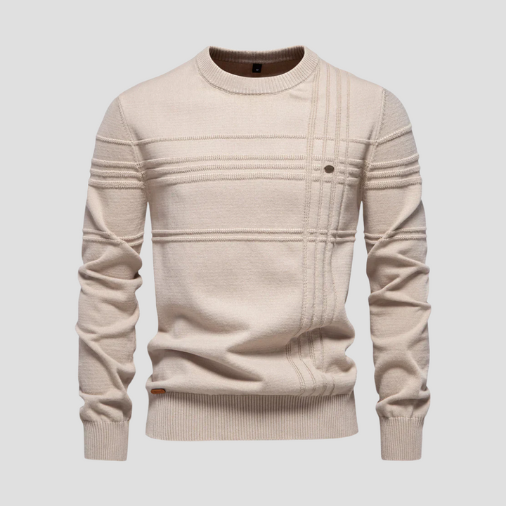 Mens Knit Sweater Geometric Pattern Regular Fit