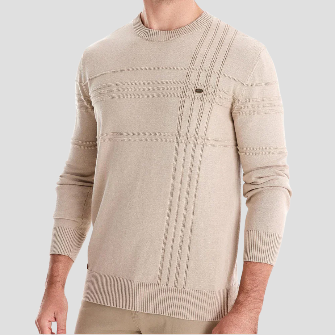 Mens Knit Sweater Geometric Pattern Regular Fit