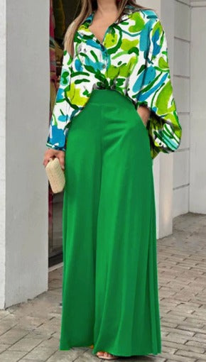 Womens Wide-Leg Pants High Waist Relaxed Fit - BritishMode