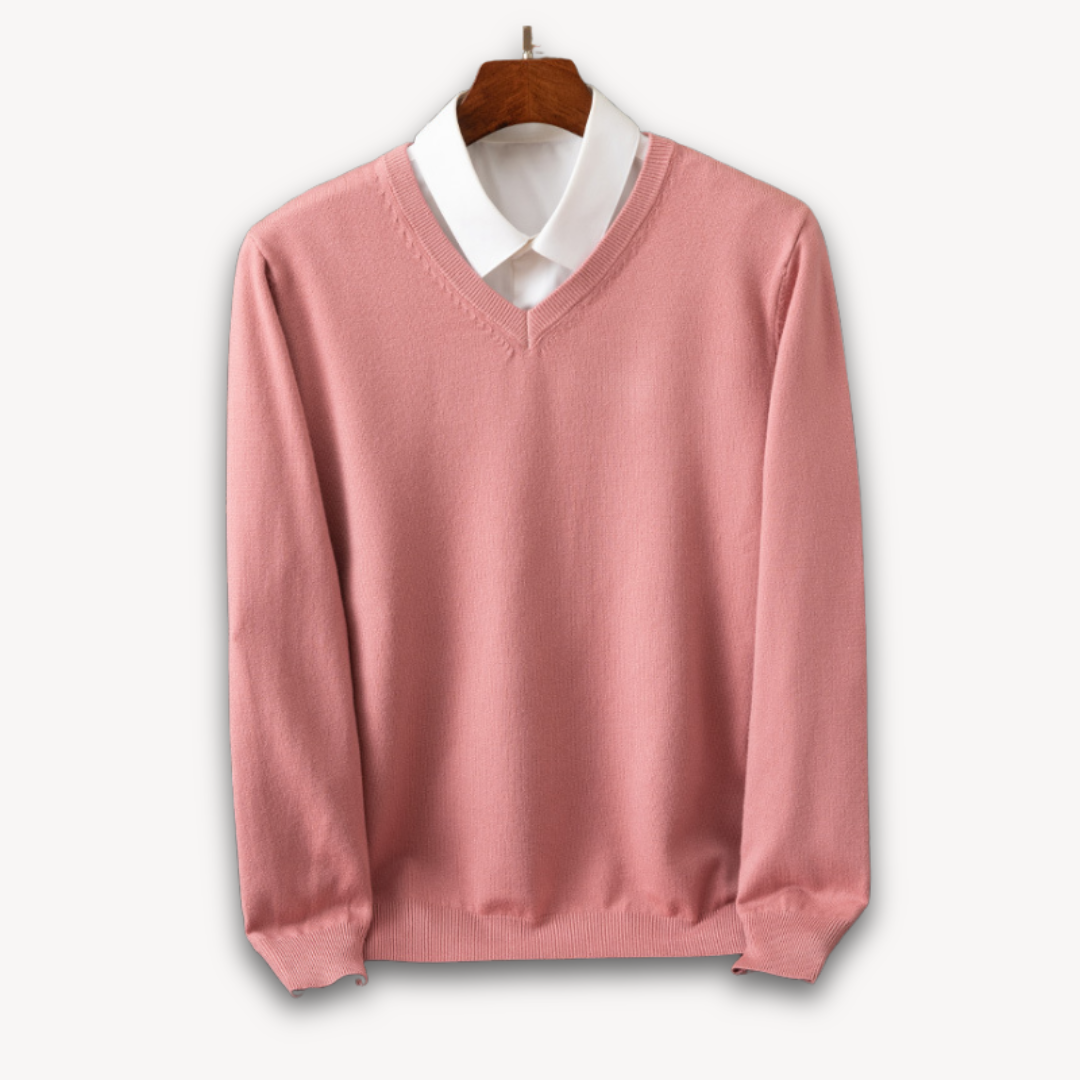 Mens Cashmere Sweater Elegant V-Neck