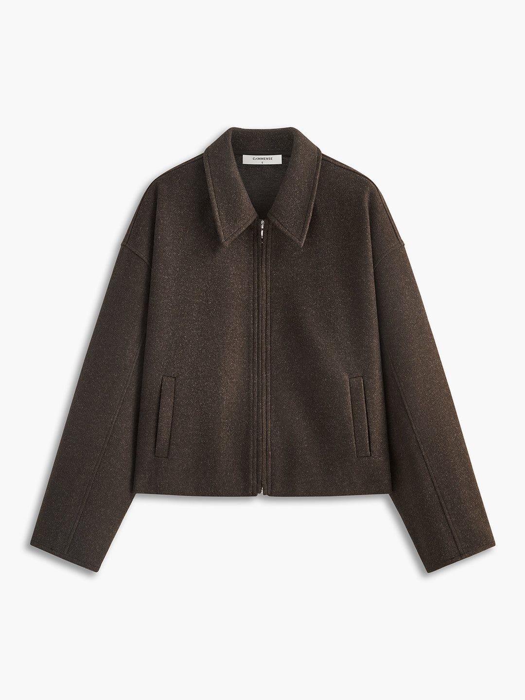 Womens Tweed Jacket with Zipper Classic Fit - BritishMode