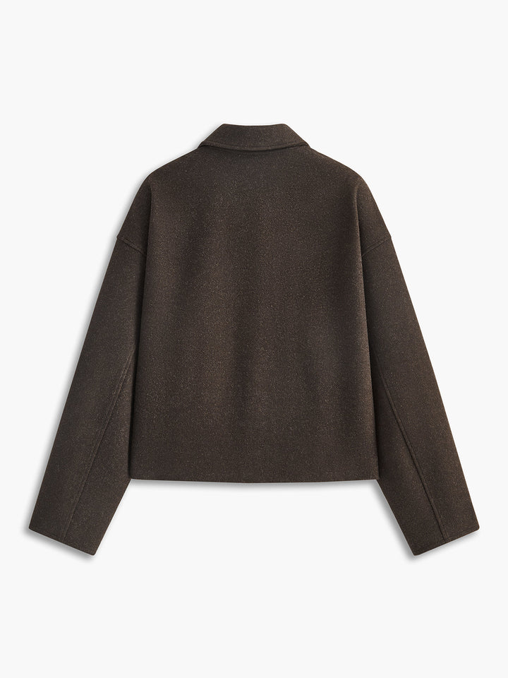 Womens Tweed Jacket with Zipper Classic Fit