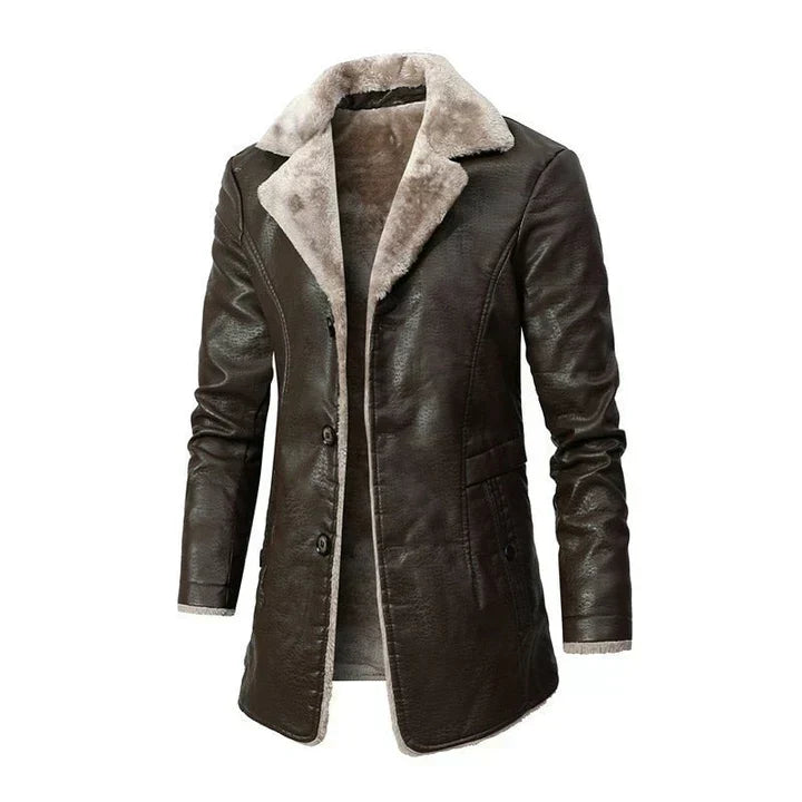 Mens Trench Coat Faux Fur Lined Classic Fit - BritishMode
