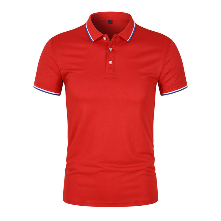 Mens Polo Shirt Breathable Blend Ribbed Collar Relaxed Fit