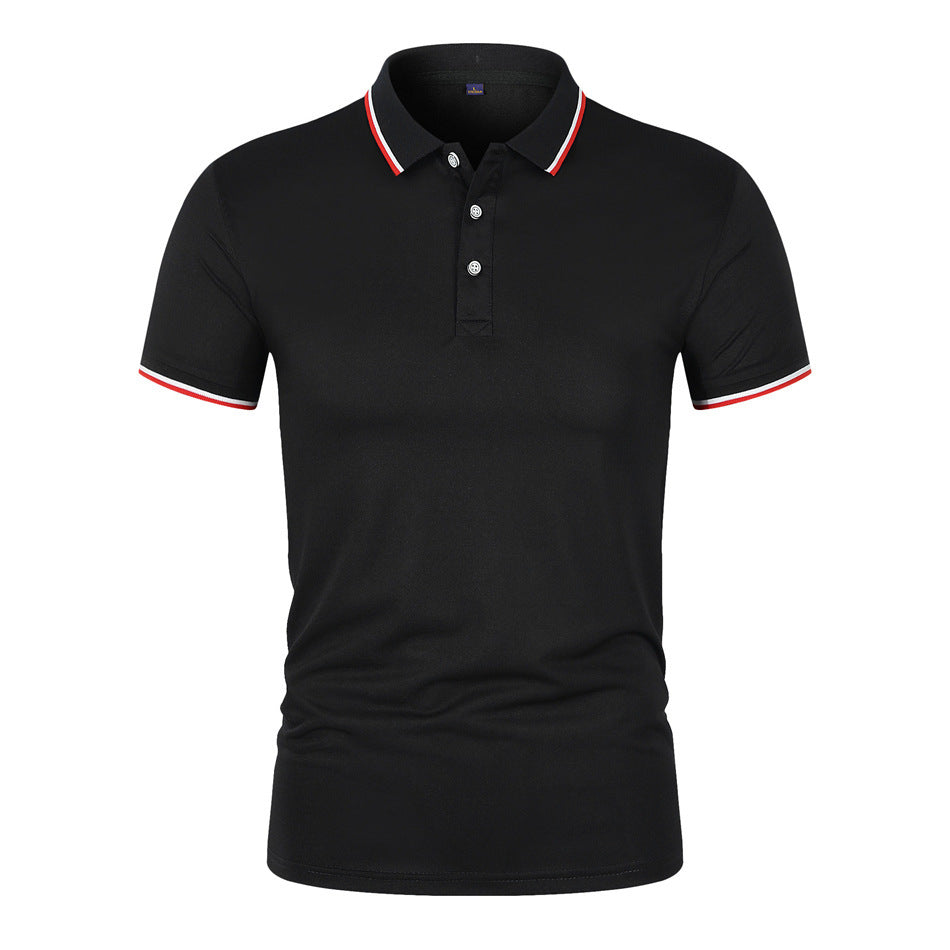 Mens Polo Shirt Breathable Blend Ribbed Collar Relaxed Fit