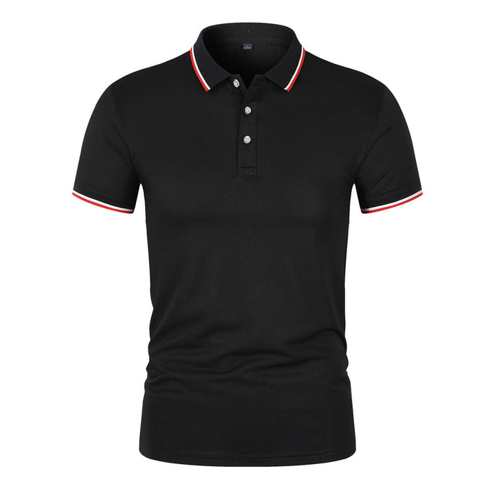 Mens Polo Shirt Breathable Blend Ribbed Collar Relaxed Fit