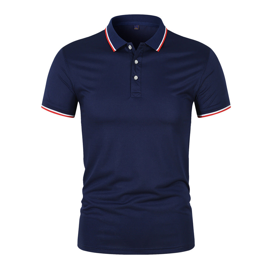 Mens Polo Shirt Breathable Blend Ribbed Collar Relaxed Fit