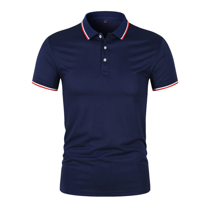 Mens Polo Shirt Breathable Blend Ribbed Collar Relaxed Fit