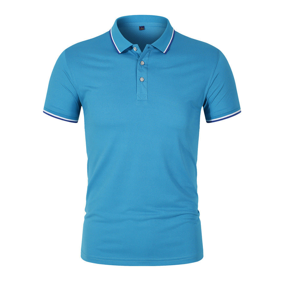 Mens Polo Shirt Breathable Blend Ribbed Collar Relaxed Fit