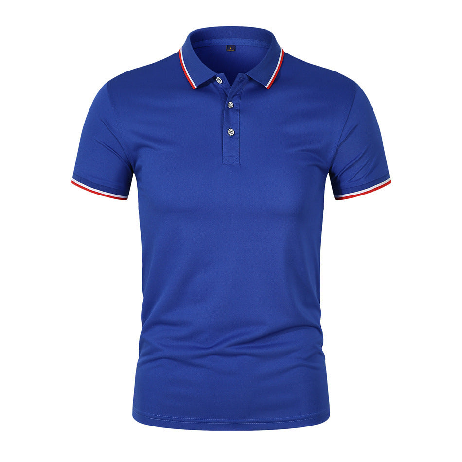 Mens Polo Shirt Breathable Blend Ribbed Collar Relaxed Fit